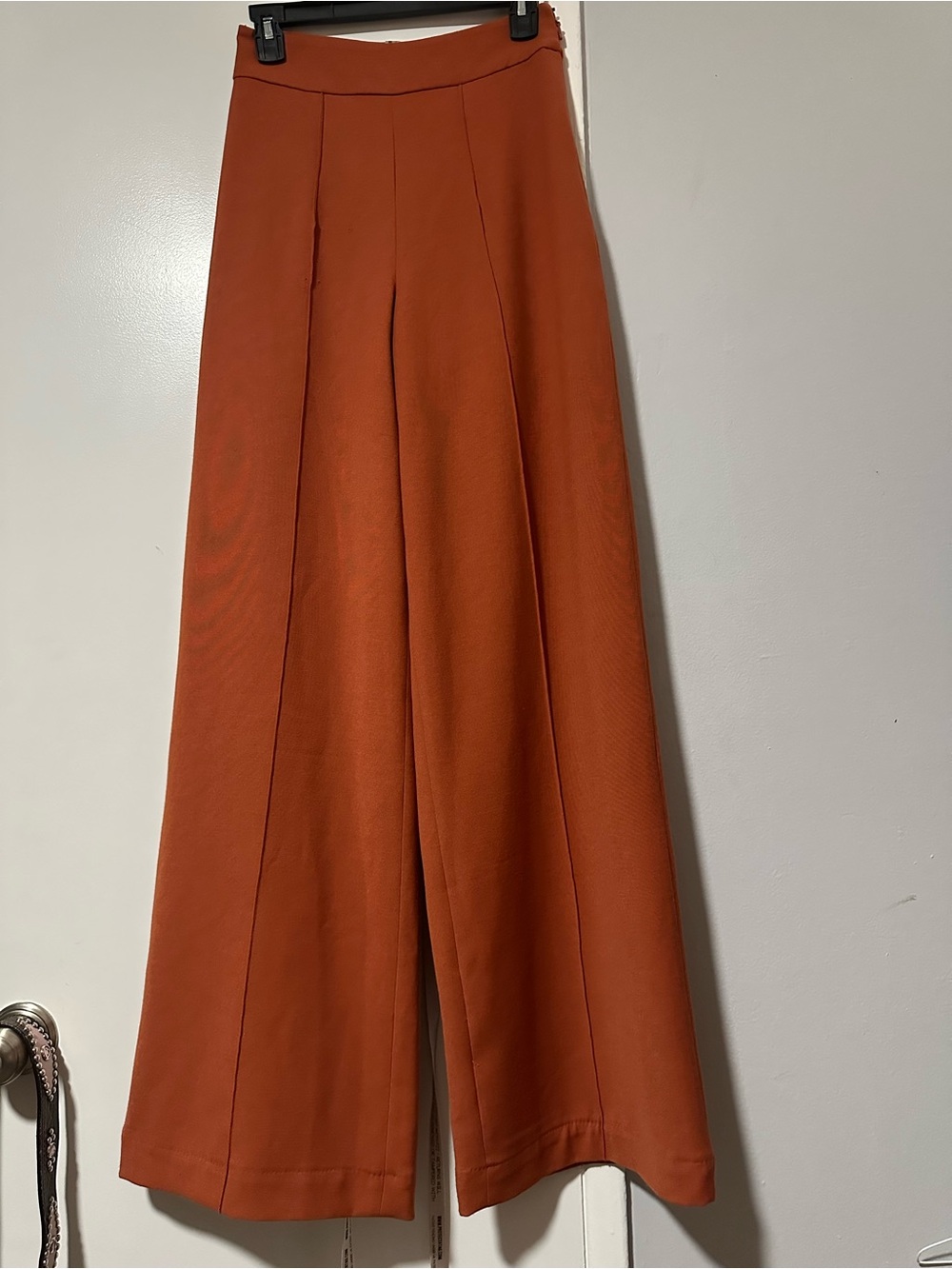 House of London-Rosana High-Waist Wide Leg Pants - Rust Orange Sz. S NWT